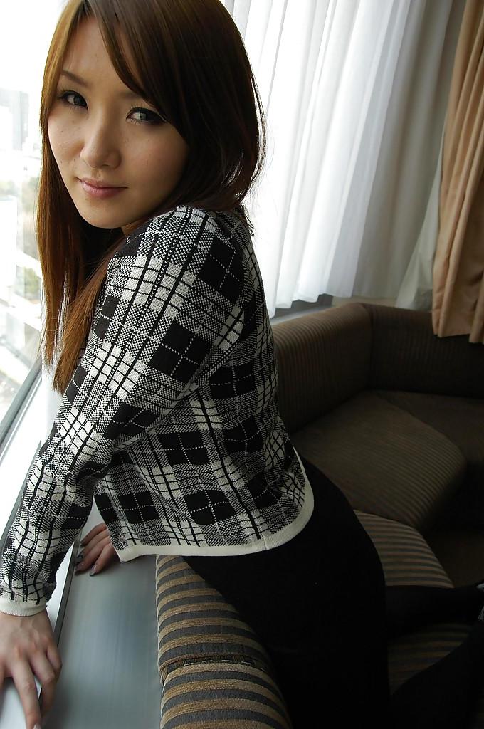 16P Shy asian babe with cute smile Shiho Kitahara slipping off her clothes