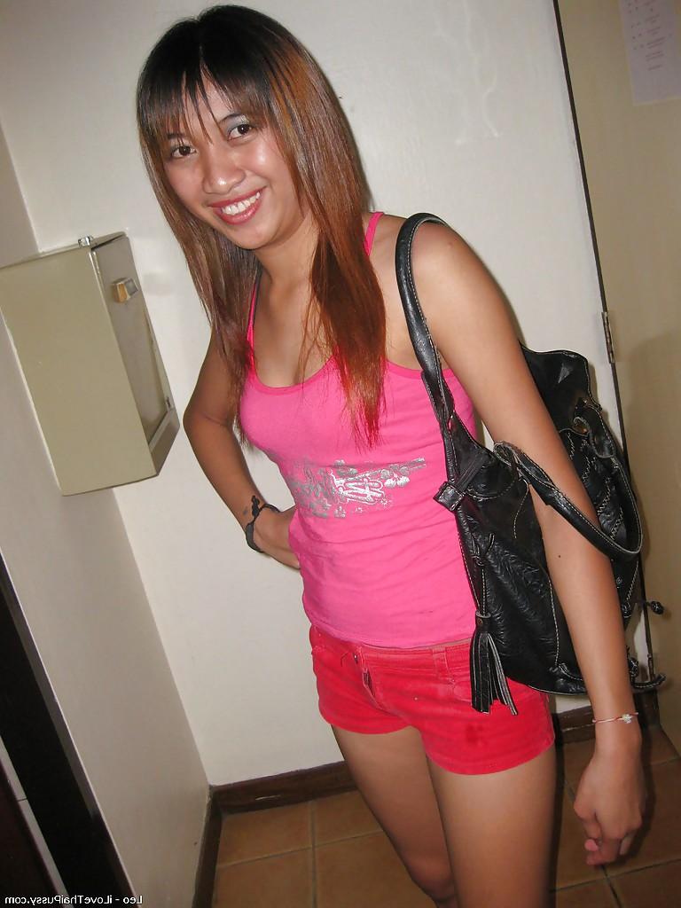 16P Naughty asian babe in red shorts stripping and getting her pussy fucked