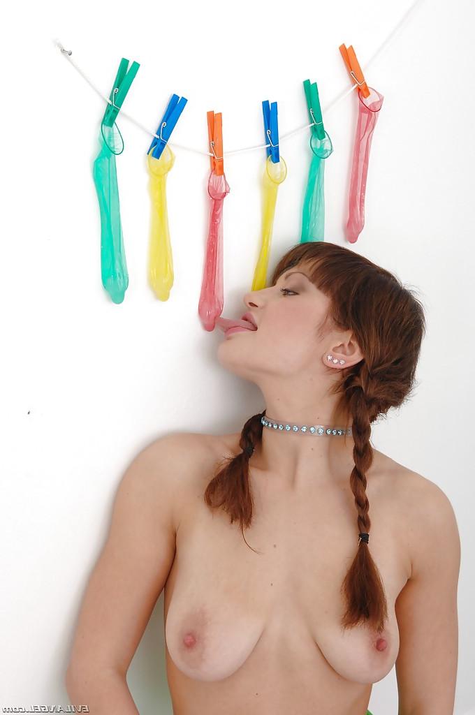 16P Filthy babe with pigtails Anita Hengher exposing her tight asshole