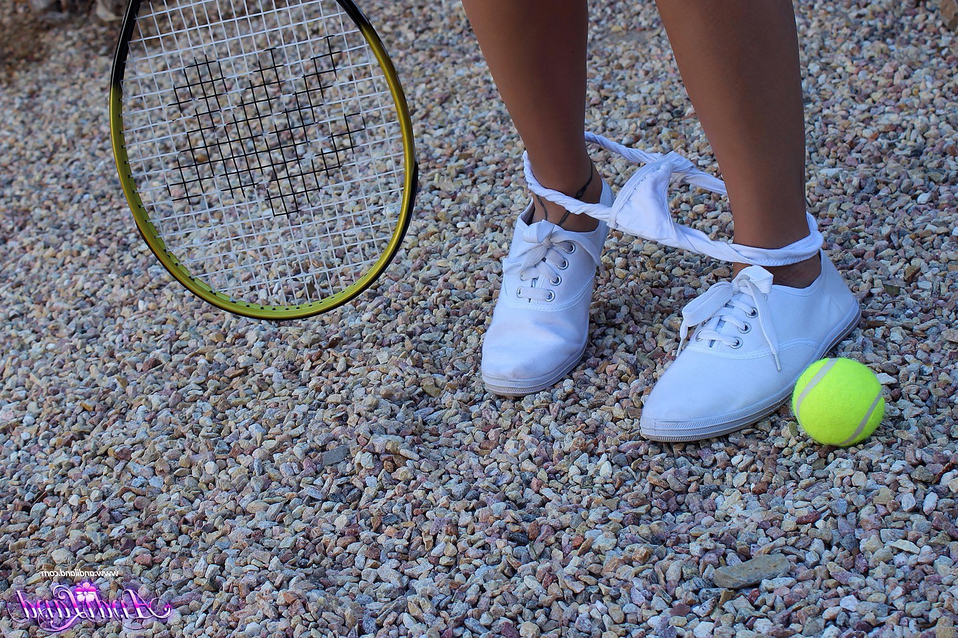 15P Brunette teen Andi Land shows you what's up her tennis skirt