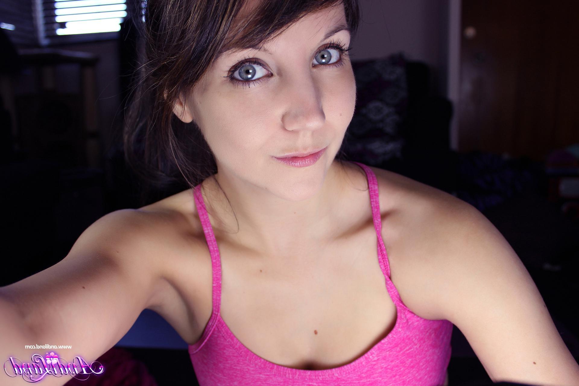 15P Brunette teen Andi Land does her yoga stretches in the nude