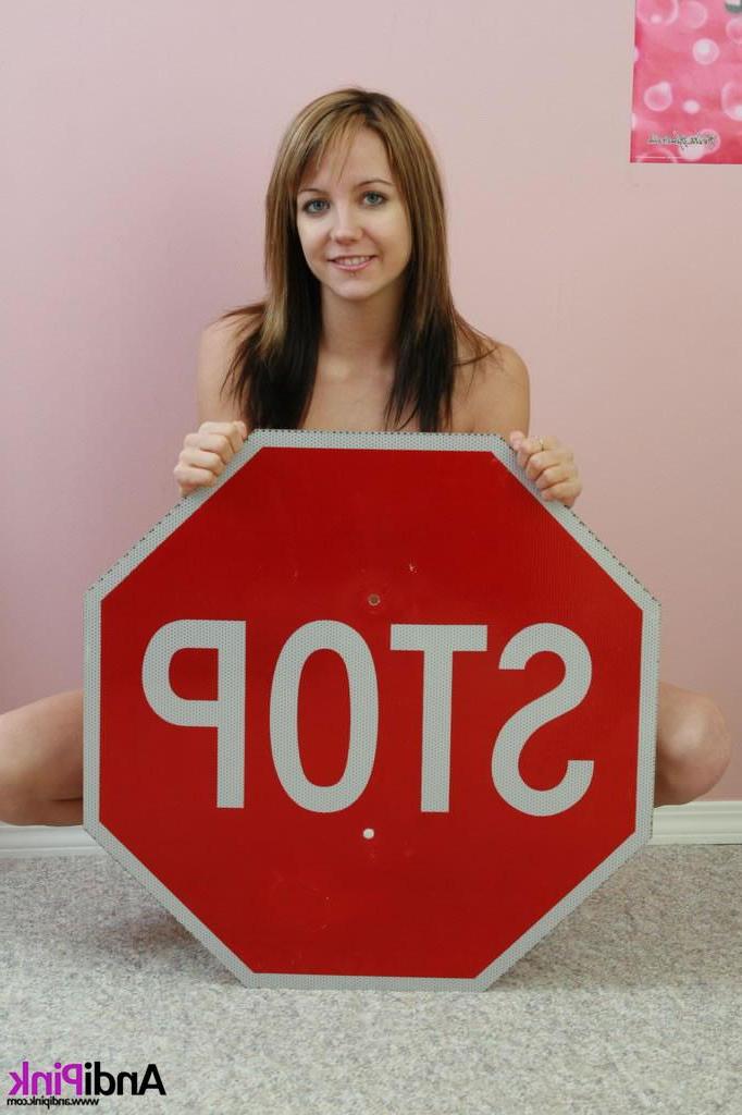 17P Pictures of Andi Pink stopping you with her hot pussy