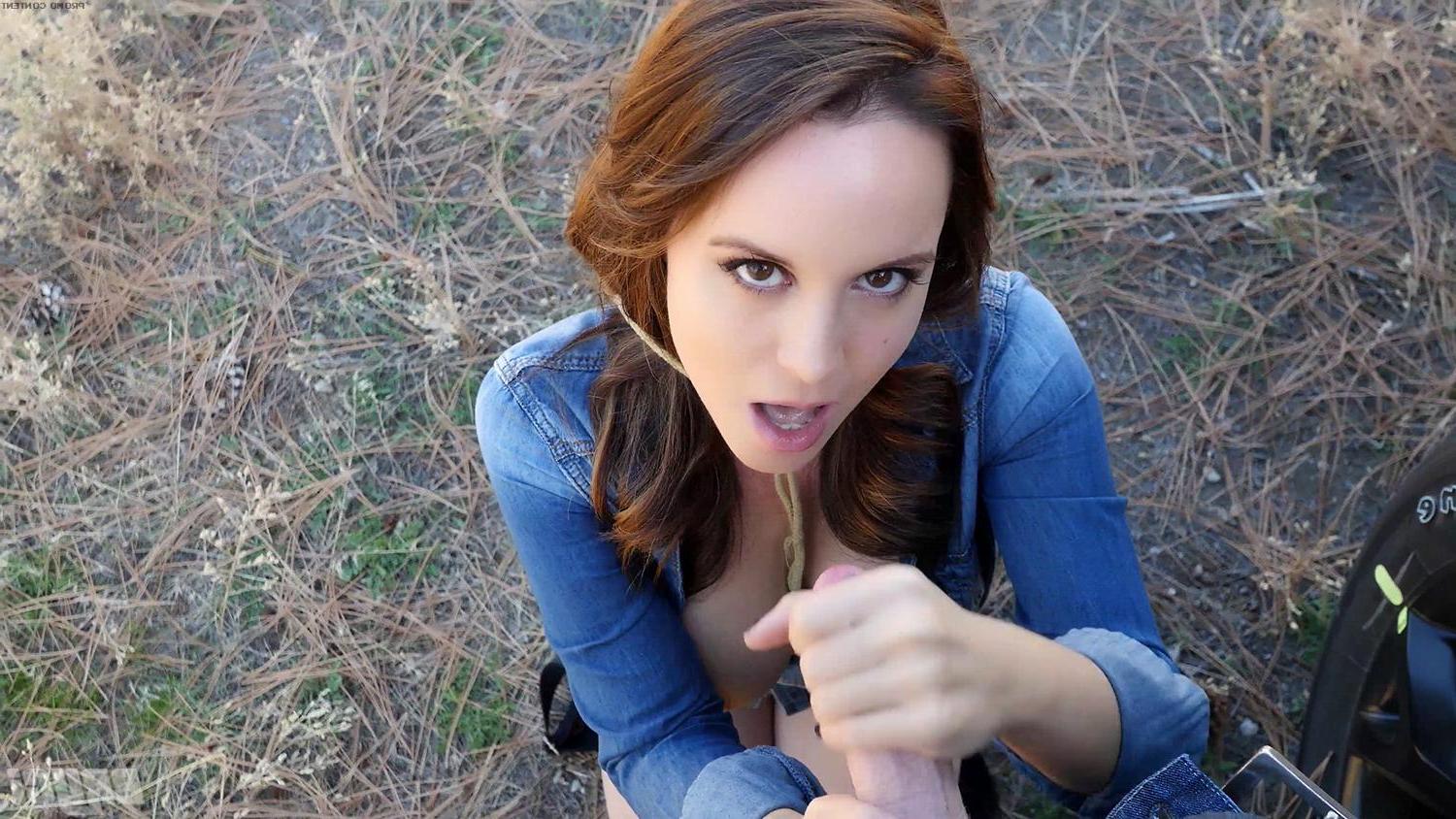 15P Farmers daughter Bryci gives a hot blowjob outside