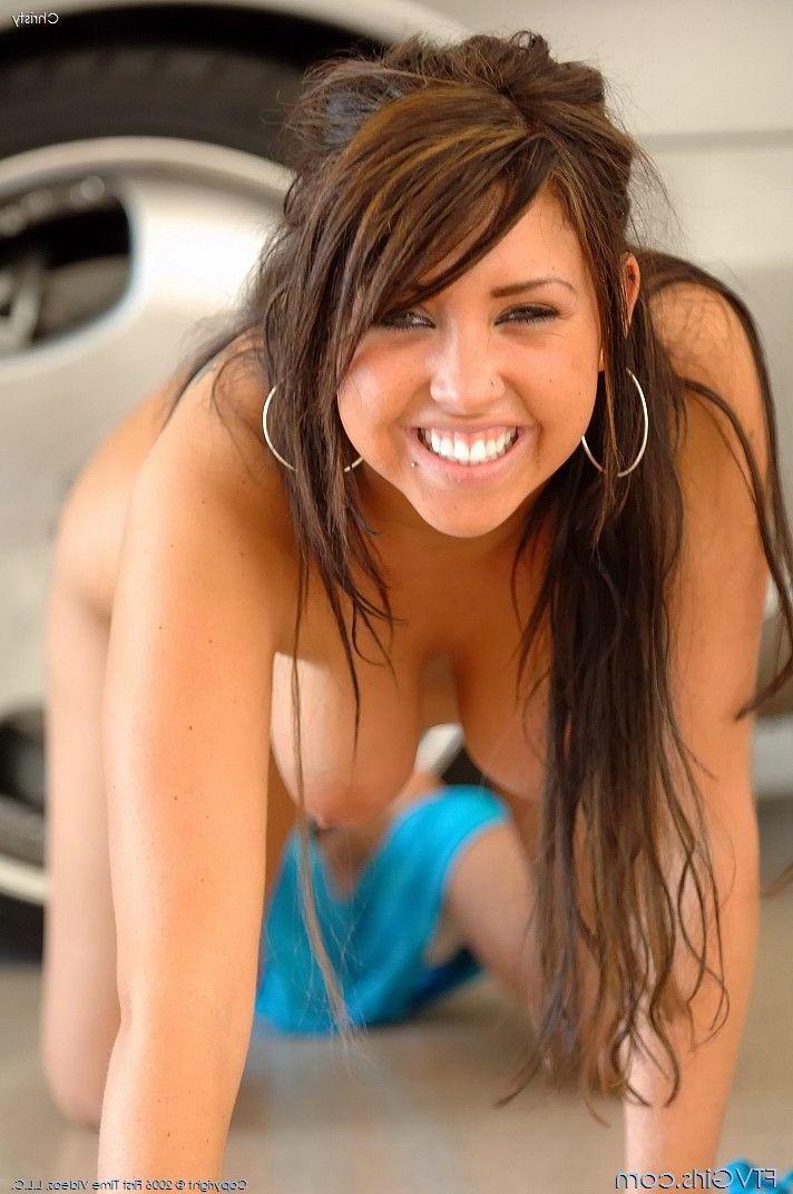 20P Pictures of Christy getting naughty with a car