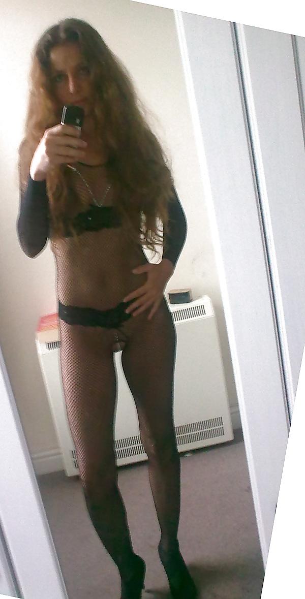 12P Fishnet open-crotch catsuit
