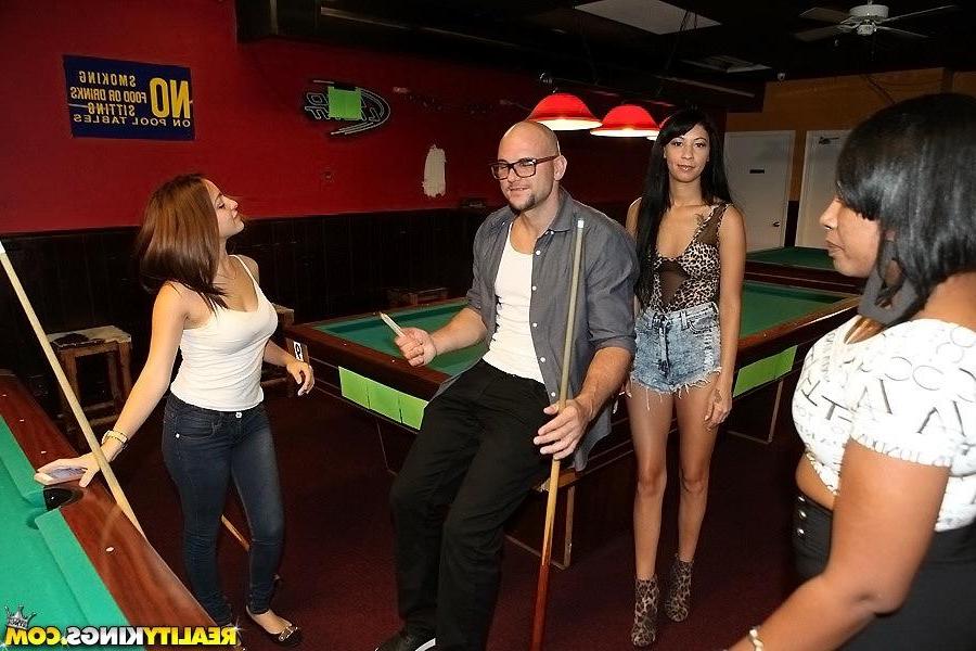20P Hot teen girls put out for cash in a pool hall