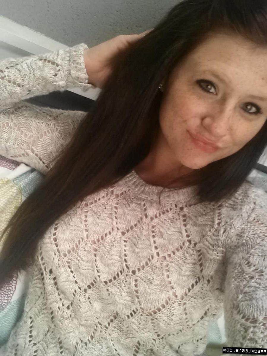 12P Freckles 18 teases in her swee-through panties and sweater