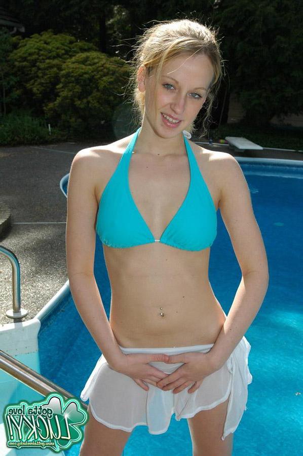 12P Lucky loves to tease and touch herself by the pool