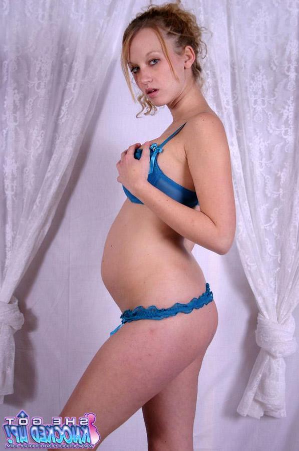 12P Pregnant Teen showing off her huge belly