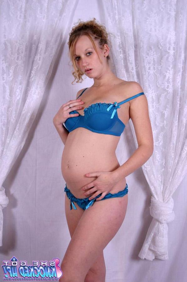 12P Pregnant Teen showing off her huge belly