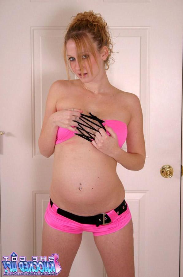 12P Pregnant Teen in Hot Pink