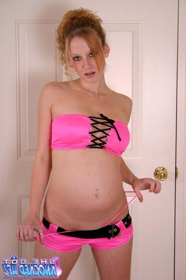 12P Pregnant Teen in Hot Pink