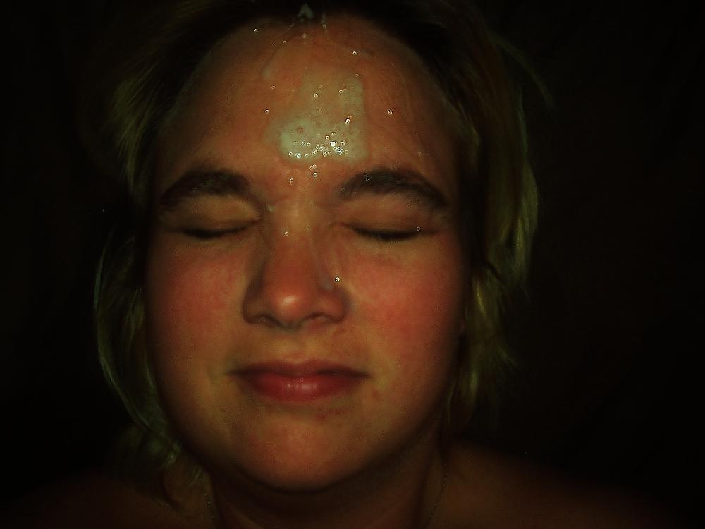 22P Wife in  red with spit and cum on face
