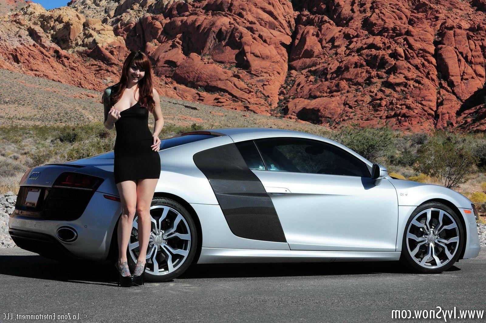 15P Pictures of Ivy Snow stripping with her car