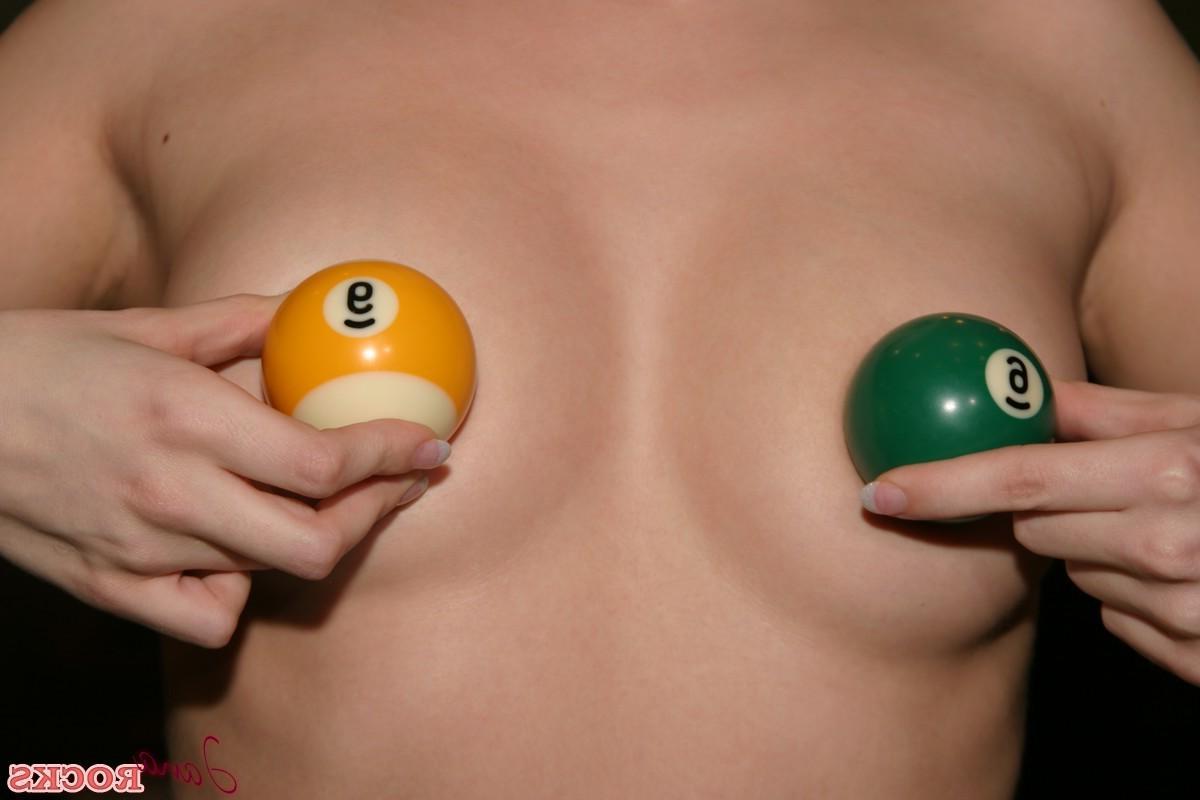 12P Hot blonde teen Jana losses her top in a pool game