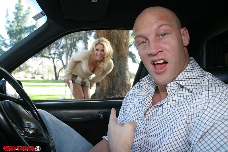 16P Slutty MILF with nice jugs gets tricked into some dirty action in the car