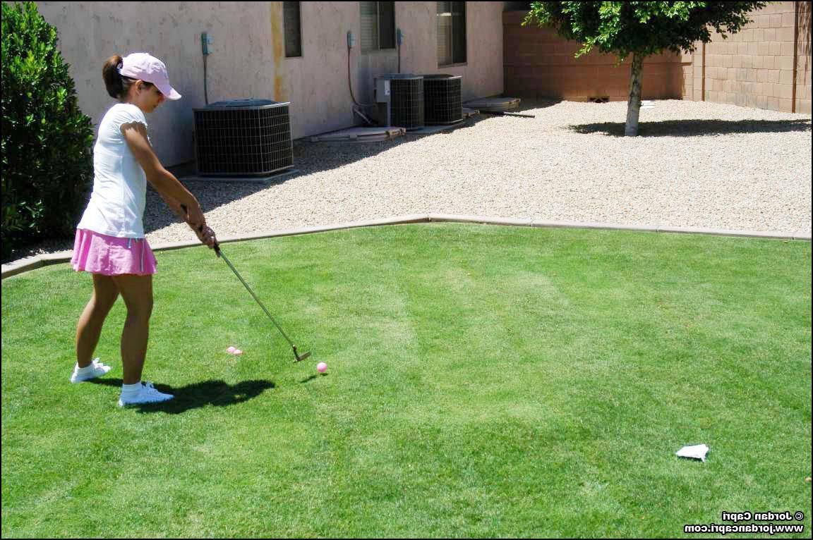 20P Pictures of teen Jordan Capri playing a sexy game of golf