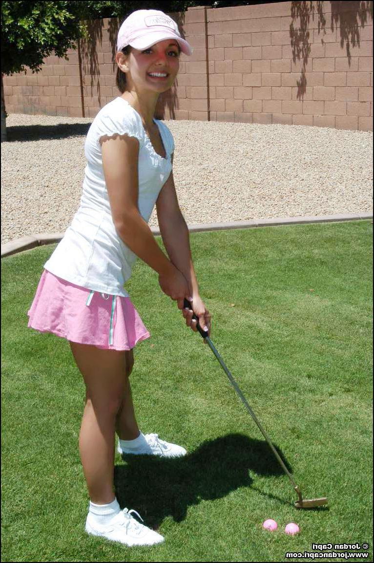 20P Pictures of teen Jordan Capri playing a sexy game of golf