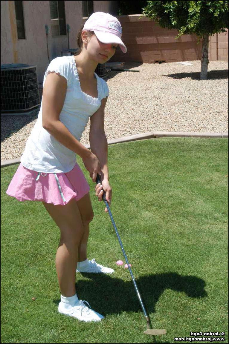 20P Pictures of teen Jordan Capri playing a sexy game of golf