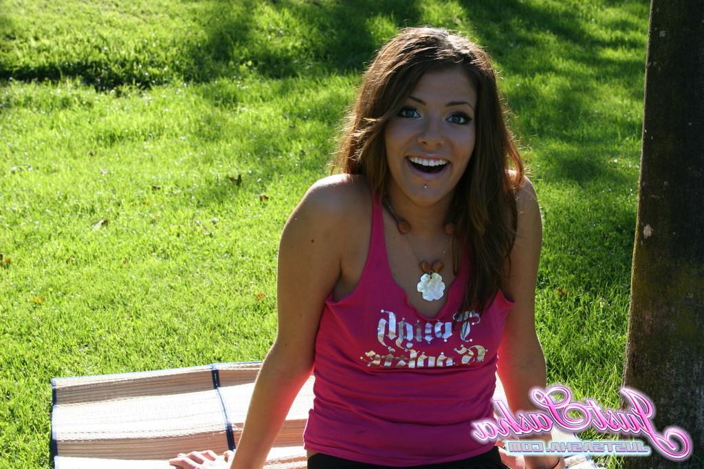 20P Pictures of Just Sasha teasing in a short skirt