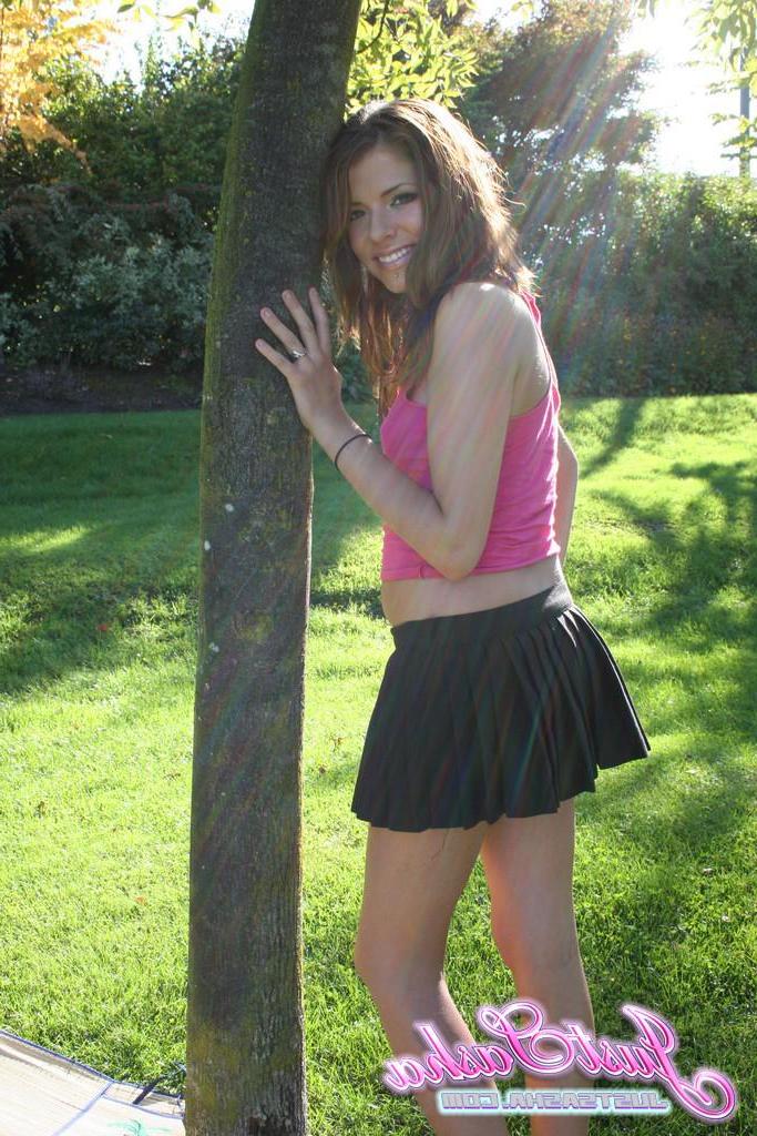 20P Pictures of Just Sasha teasing in a short skirt