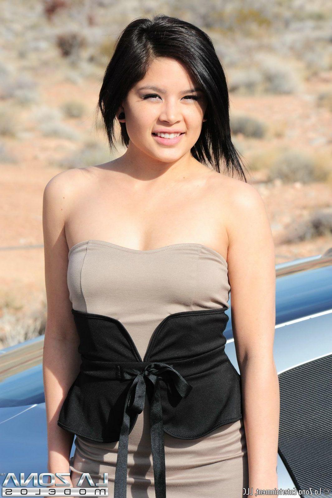 15P Kami Li is a sexy first timer that masturbates in front of a sport car
