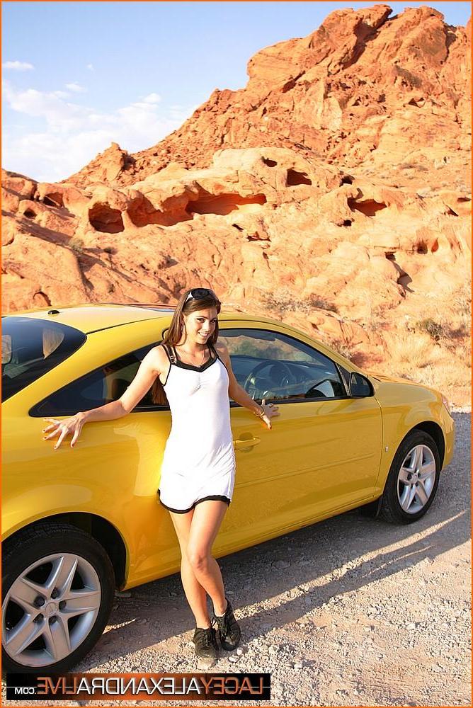 20P Pictures of Lacey Alexandra getting naked in her car
