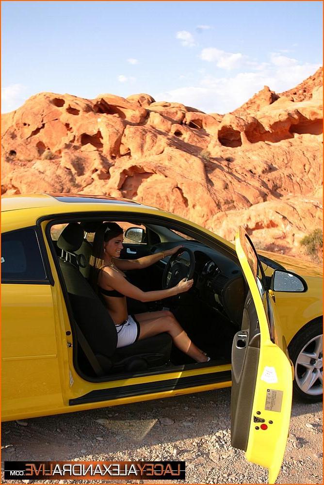 20P Pictures of Lacey Alexandra getting naked in her car