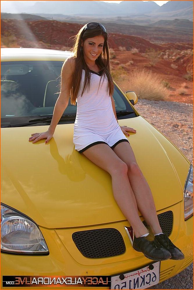 20P Pictures of Lacey Alexandra getting naked in her car