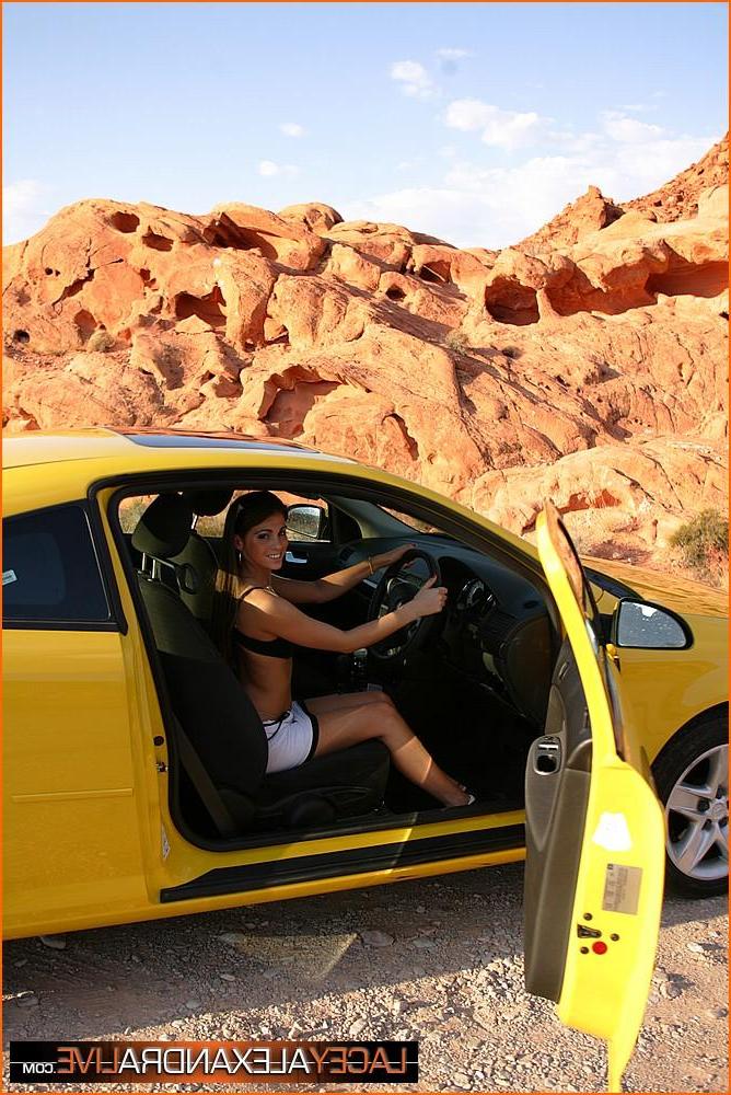 20P Pictures of Lacey Alexandra getting naked in her car