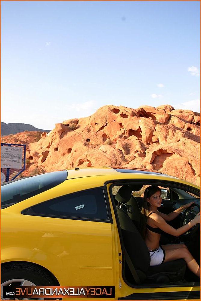 20P Pictures of Lacey Alexandra getting naked in her car