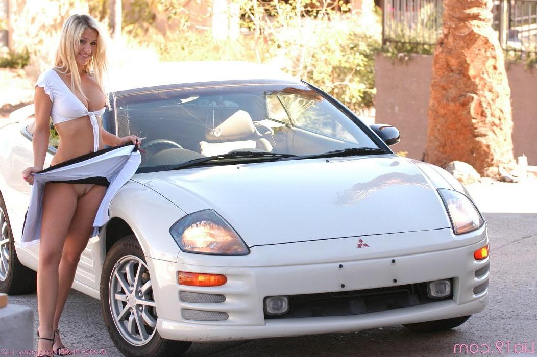 20P Pictures of teen Lia 19 showing you some upskirt pussy in her car