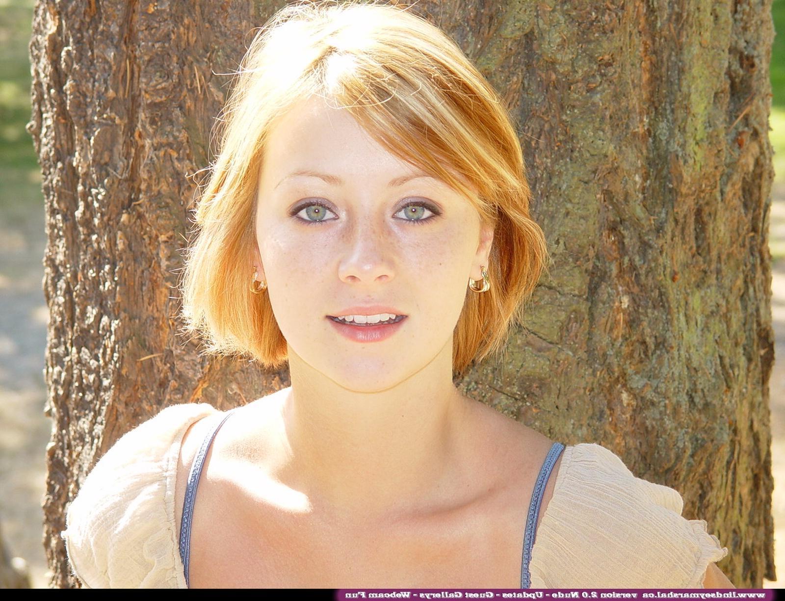 20P Pictures of teen star Lindsey Marshal getting naked outside