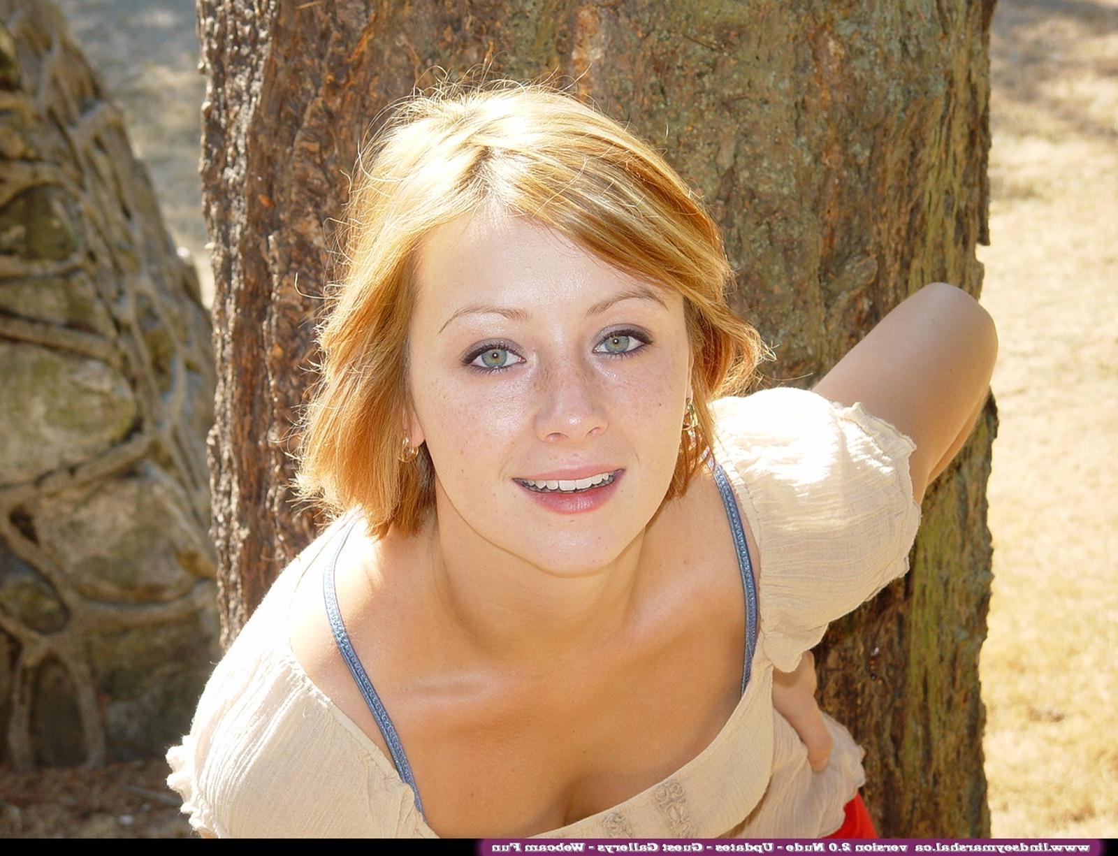 20P Pictures of teen star Lindsey Marshal getting naked outside