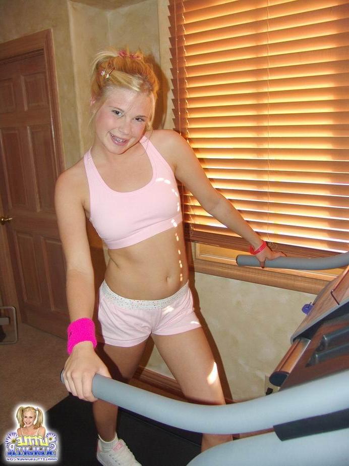 15P Teen works out then showers