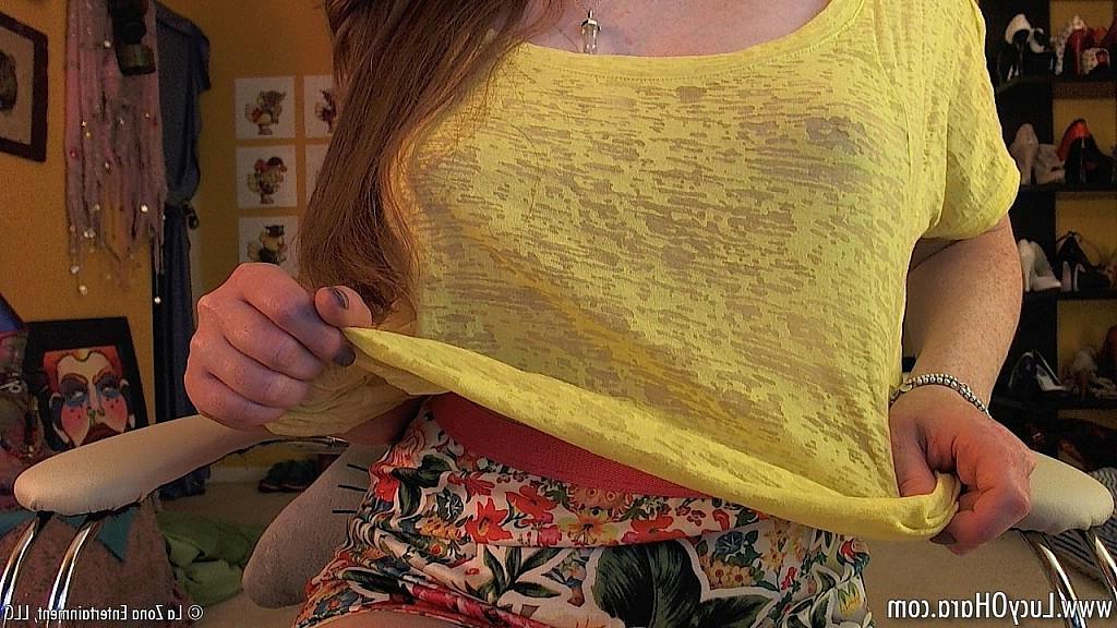 15P Lucy Ohara fulfills a member request of doing a sexy strip tease and closeups of her perfect ass and soles