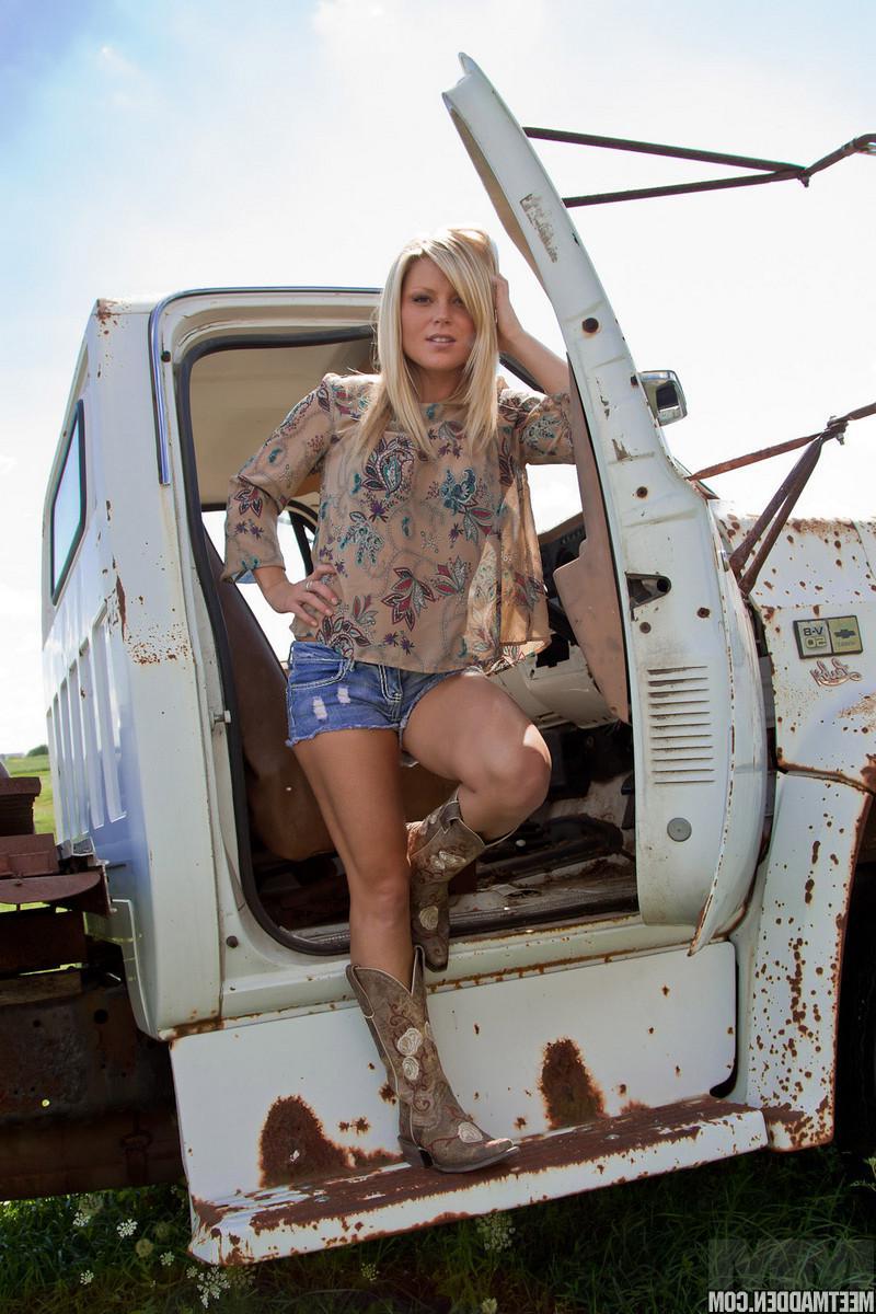 14P Pictures of Madden stripping in an old pickup on the farm