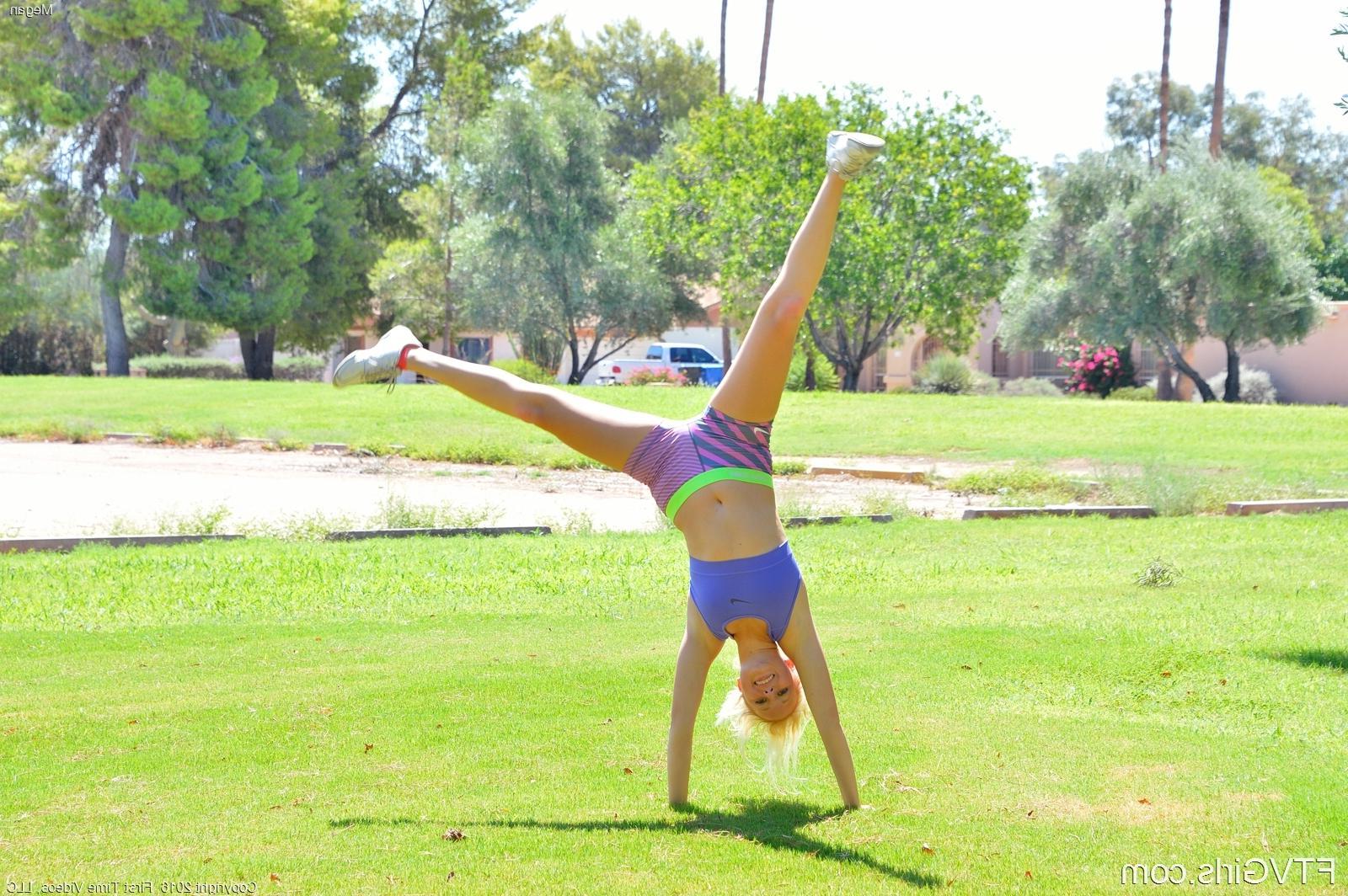 15P Blonde teen Megan flashing at the park