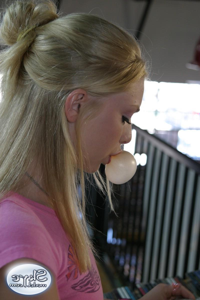 12P Skye lets her friend take upskirt pictures of her while shes out shopping
