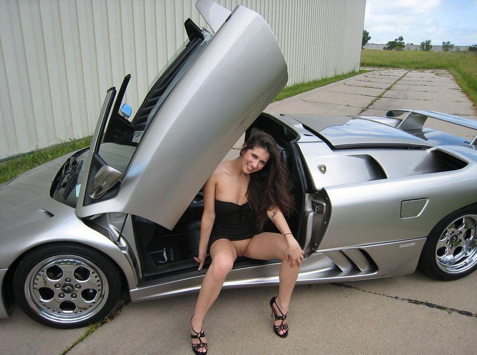 20P Pictures of Pretty Marie exposing herself with a car