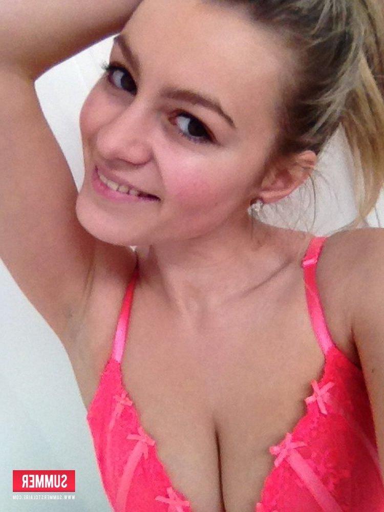 12P Blonde teen Summer strips her hot pink lingerie just for you