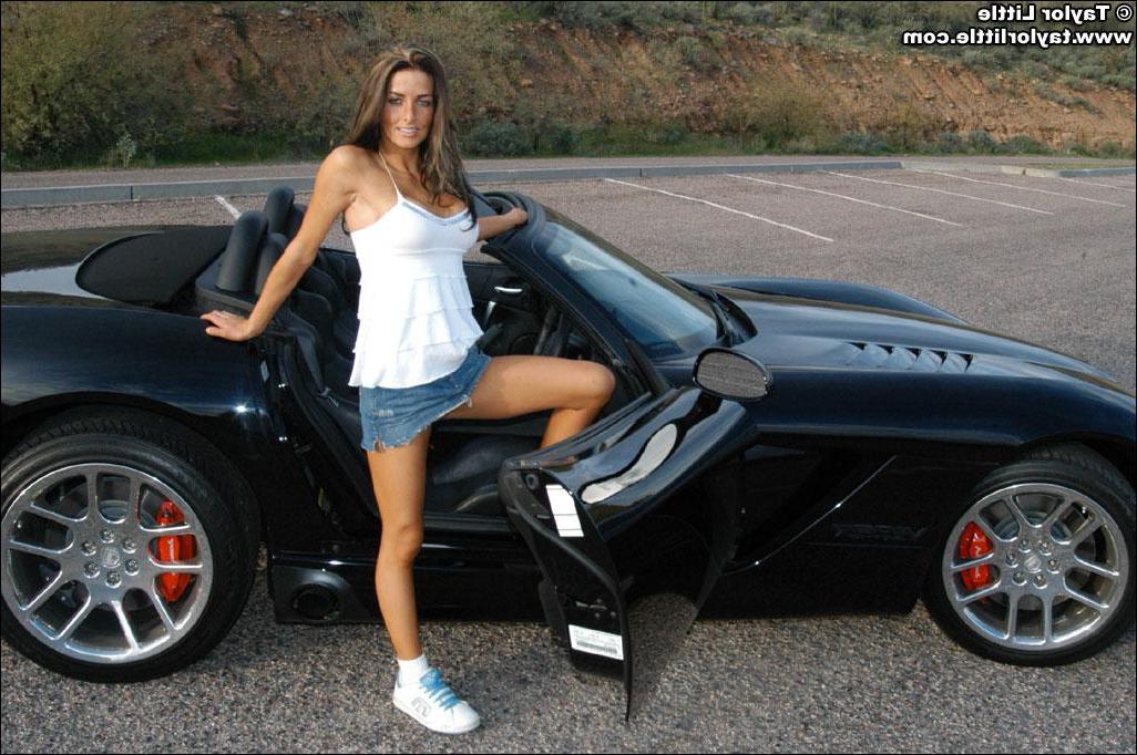 20P Pictures of Taylor Little posing with a sexy sports car