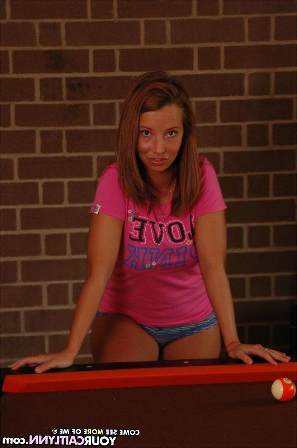 15P Pictures of teen Your Caitlynn playing a sexy game of pool