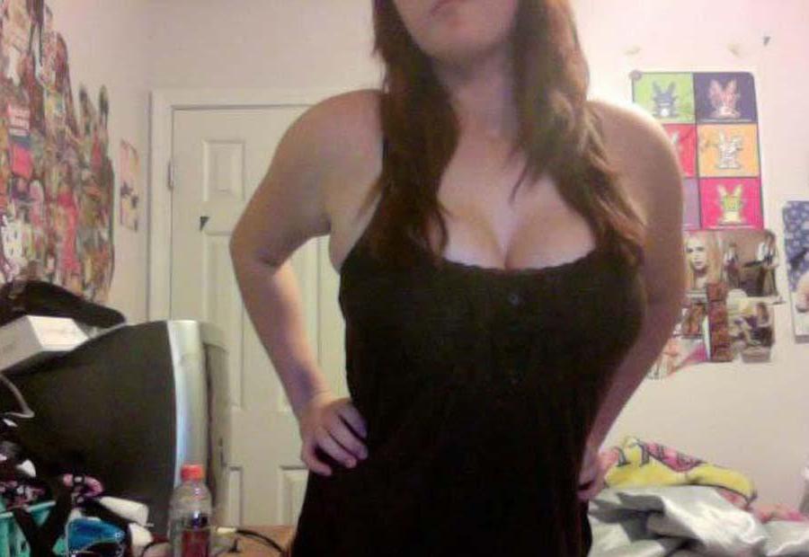 16P Hot collection of a big-tittied honey's selfpics