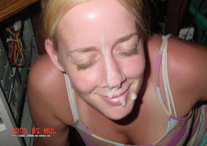 15P Selection of naughty amateur chicks loving cum all over their faces