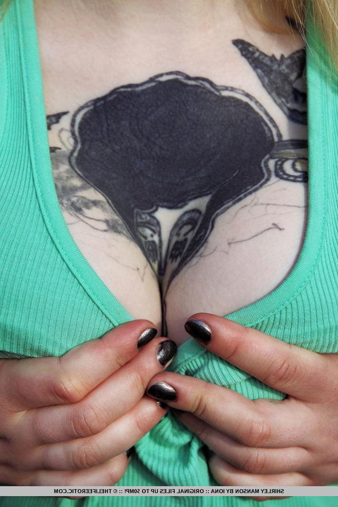 16P Beautiful alt girl Shirley Manson gets naked outside in "Body Art"