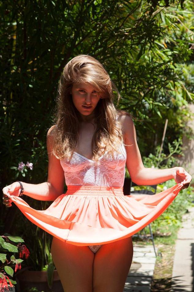 8P Amateur coed Margitte Levy bends over to show you what's under her panties