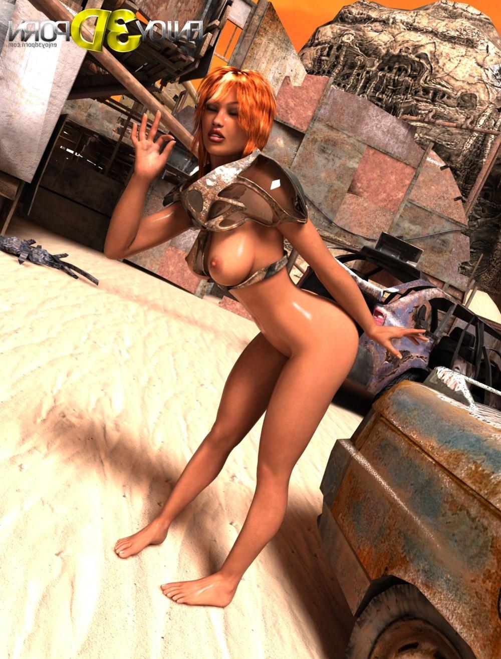 6P Amazing hot redhead girl with big tits and trimmed pussy