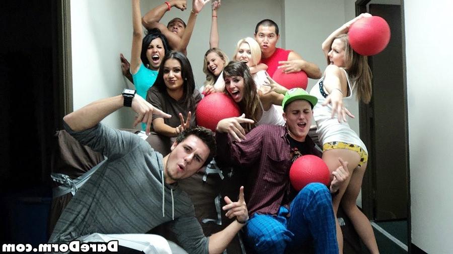 12P Four hot college booty teens fucks in group sex dorm action