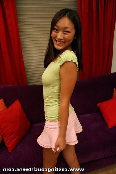16P Young Asian teen cutie splits her legs wide for a hardcore couch fucking